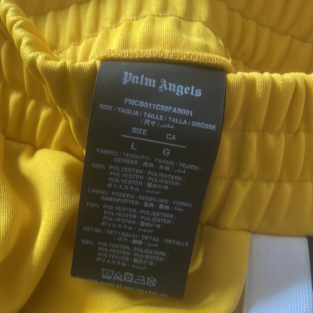 PALM ANGELS TRACK SHORTS YELLOW SIZE LARGE